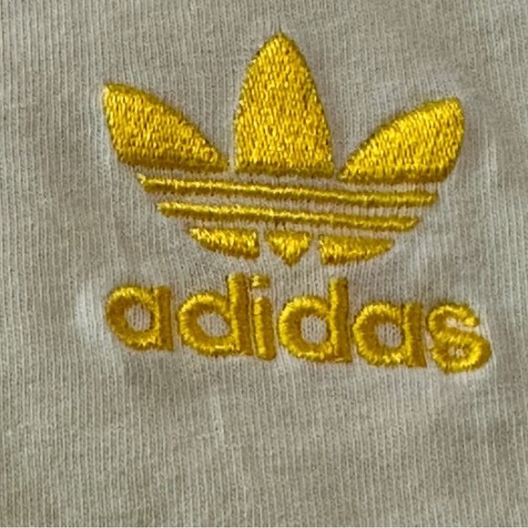 Adidas Originals 3-Stripes Trefoil Ringer Tee Yellow White T-Shirt Size Medium - Picture 11 of 13